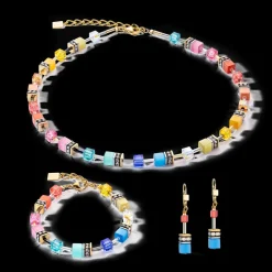 COEUR DE LION Geocube® Iconic Classic Multicolour Gold Earrings