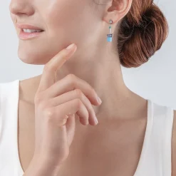 COEUR DE LION Geocube® Iconic Earrings Turquoise-Purple