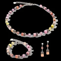 COEUR DE LION Geocube® Iconic Multicolour Vintage Earrings Lilac-Yellow