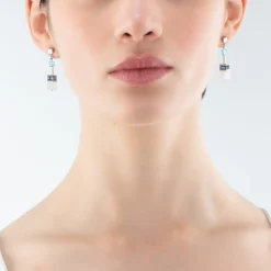 COEUR DE LION Geocube® Iconic Nature Earrings Blue White