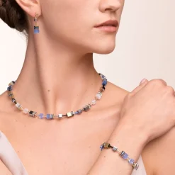 COEUR DE LION Geocube® Necklace Blue-Gold