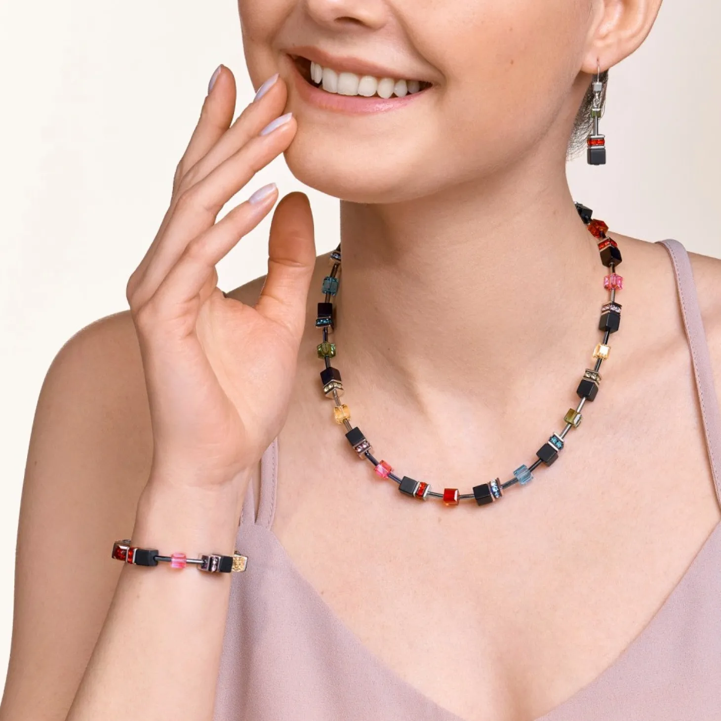 COEUR DE LION Geocube® Necklace Onyx Multicolour Pop Art