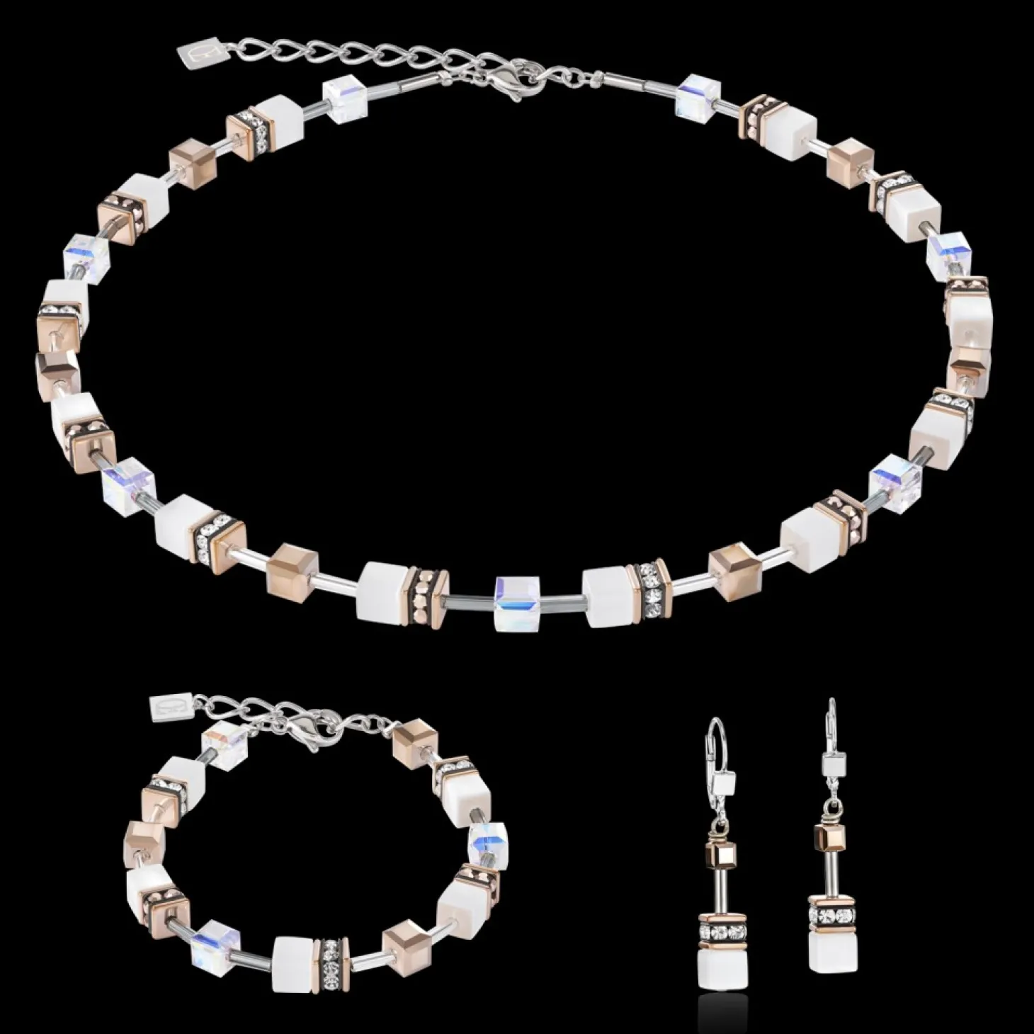 COEUR DE LION Geocube® Necklace White