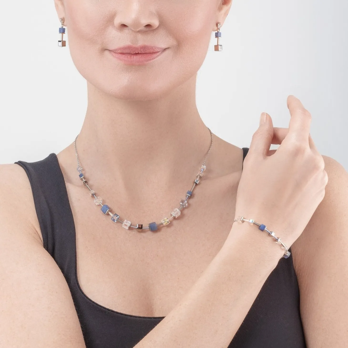 COEUR DE LION Geocube® Precious & Slider Closure Bracelet Silver-Blue