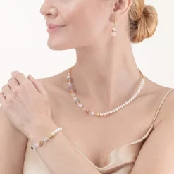 COEUR DE LION Geocube® Precious Fusion Pearls Necklace Multicolour Pastel