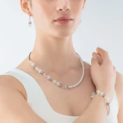 COEUR DE LION Geocube® Precious Fusion Pearls Necklace White