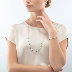 COEUR DE LION Harmony Bracelet Freshwater Pearls & Malachite Gold