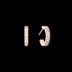 COEUR DE LION Hoop Earrings 15 Stainless Steel & Crystals Rose Gold Crystal