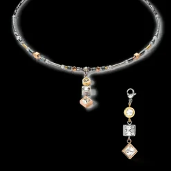 COEUR DE LION Necklace Brilliant Square Trilogy Interchangeable Pendant Tricolor