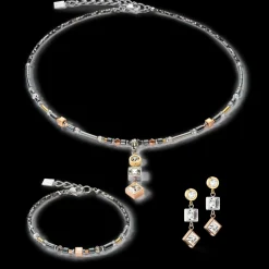 COEUR DE LION Necklace Brilliant Square Trilogy Interchangeable Pendant Tricolor