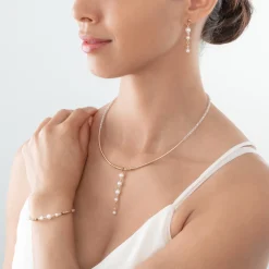 COEUR DE LION Necklace Drops Freshwater Pearls Gold