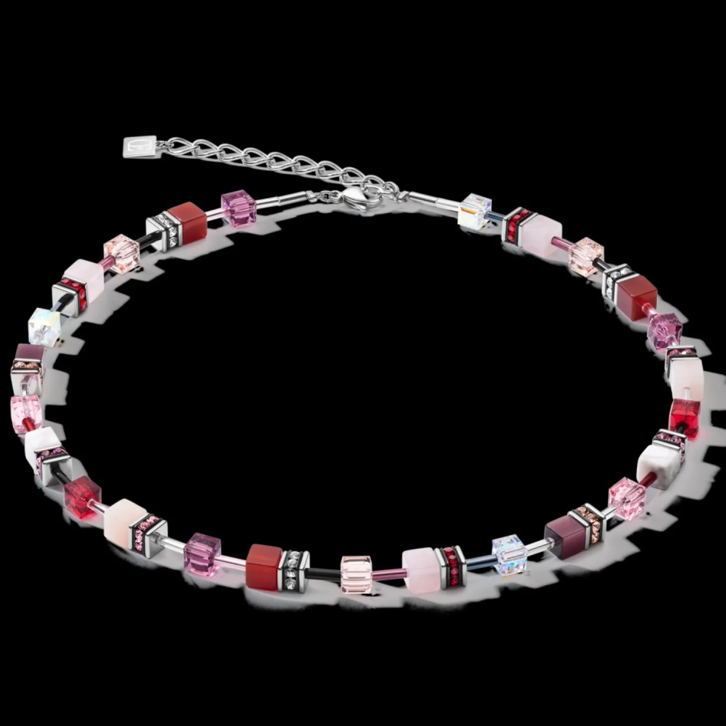 COEUR DE LION Necklace Geocube® Crystals & Gemstones Red-Purple