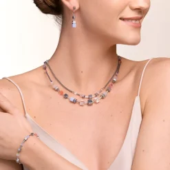 COEUR DE LION Necklace Geocube® Multitask 4-In-1 Summer Multi Pastel-Silver