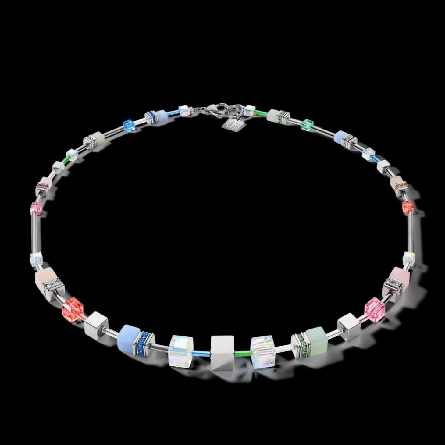 COEUR DE LION Necklace Geocube® Multitask 4-In-1 Summer Multi Pastel-Silver