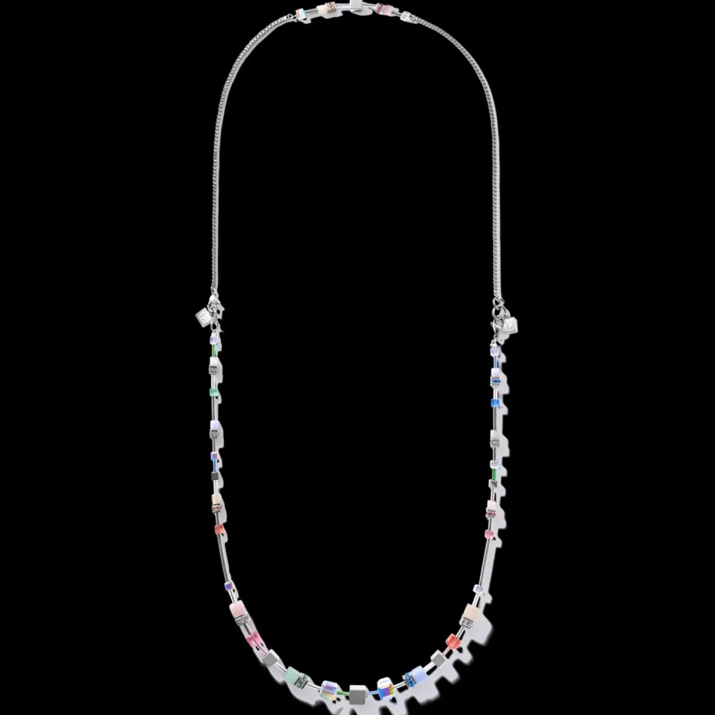 COEUR DE LION Necklace Geocube® Multitask 4-In-1 Summer Multi Pastel-Silver