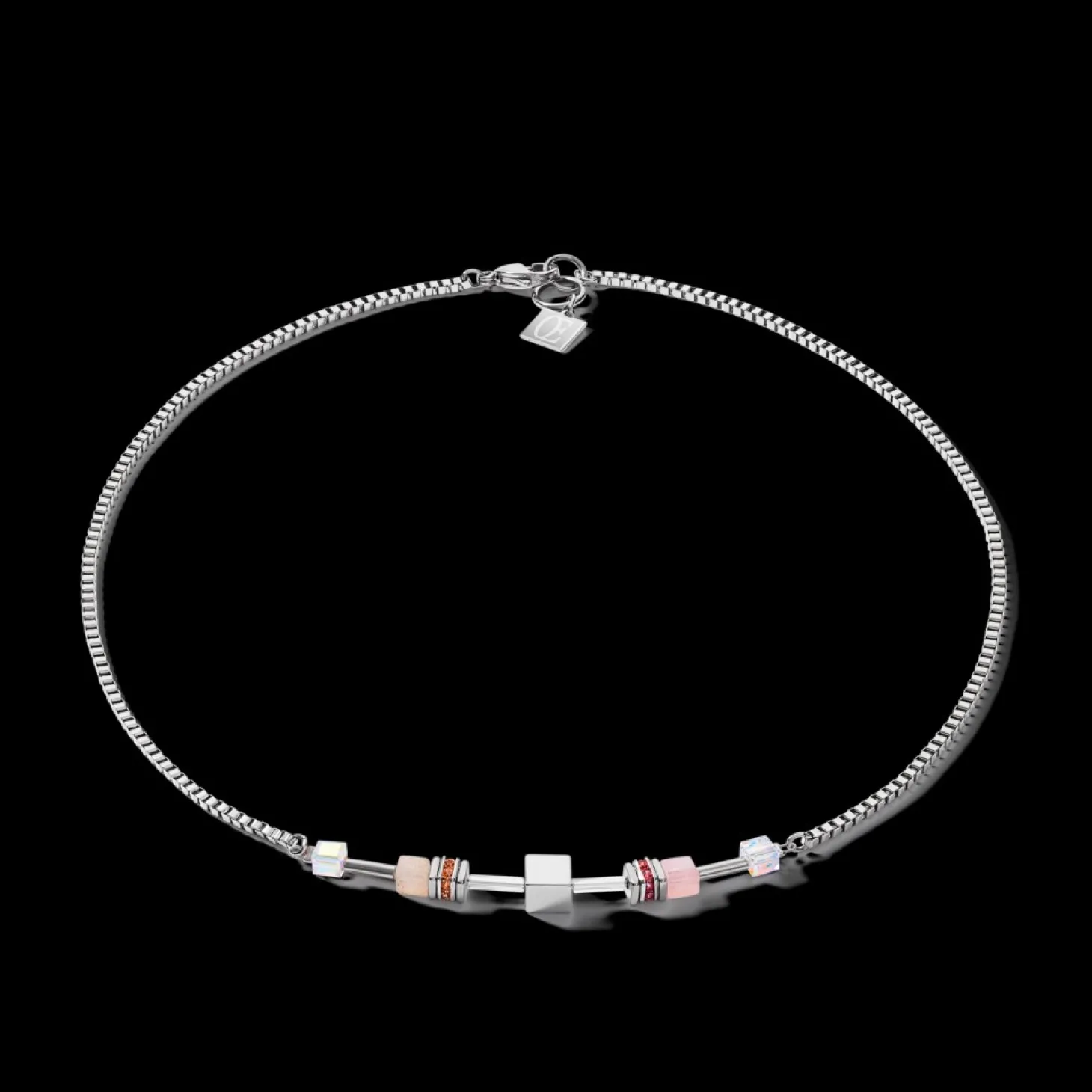 COEUR DE LION Necklace Geocube® Multitask 4-In-1 Summer Multi Pastel-Silver