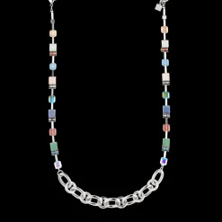 COEUR DE LION Necklace Geocube® Statement Precious Chunky Chain Multiwear 35 Multicolour