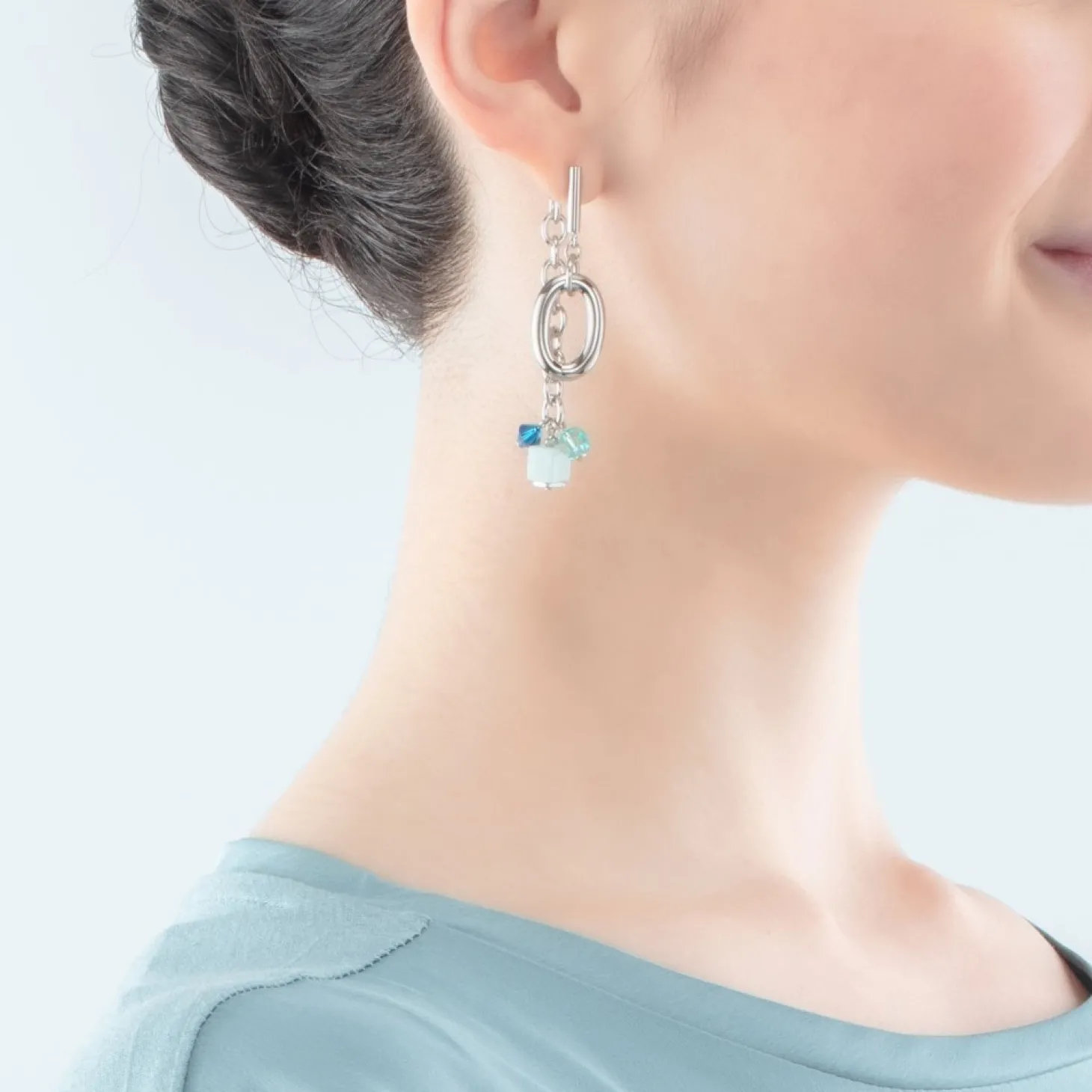 COEUR DE LION Neptune's Treasure Earrings Silver Blue