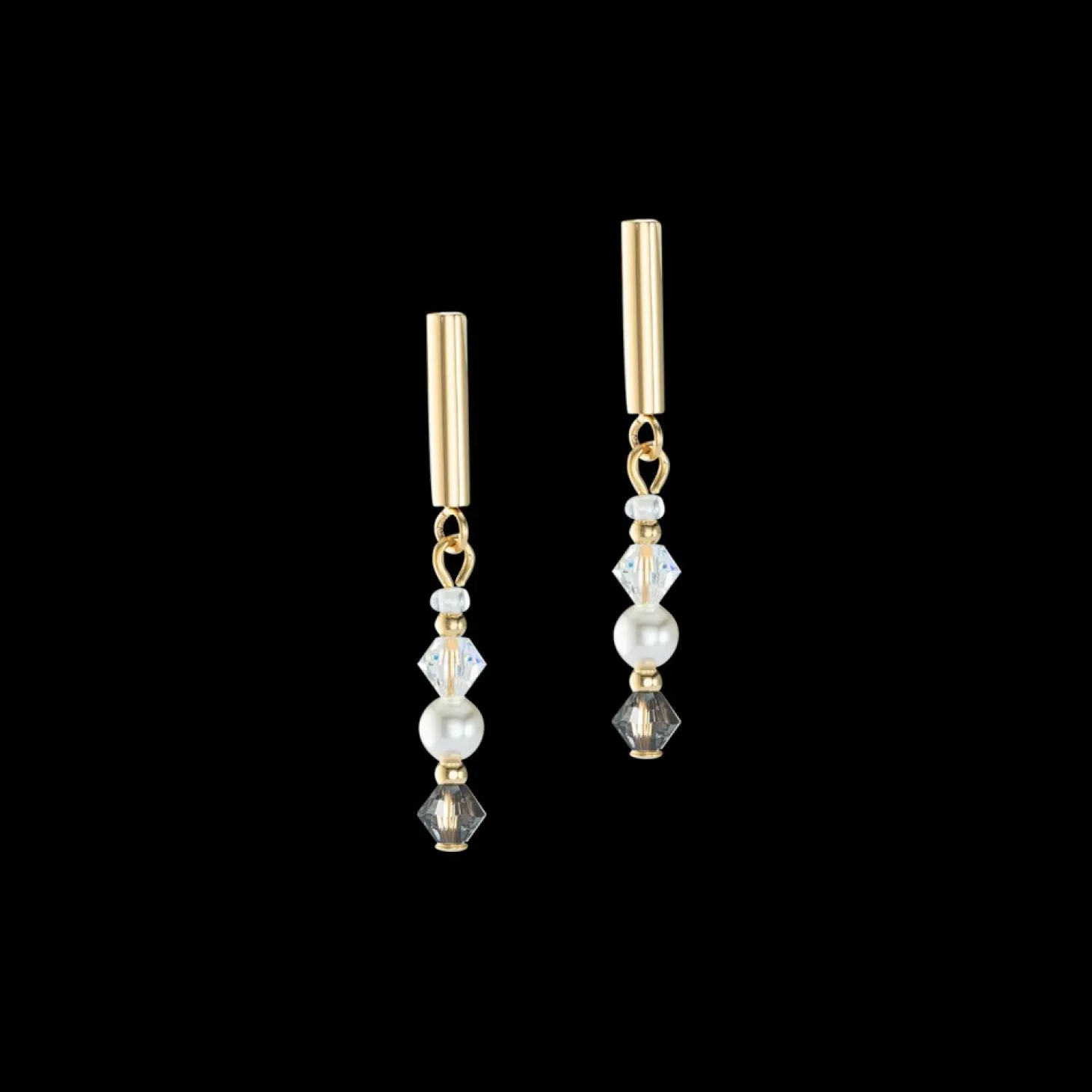 COEUR DE LION Princess Pearls Earringse Grey-Crystal