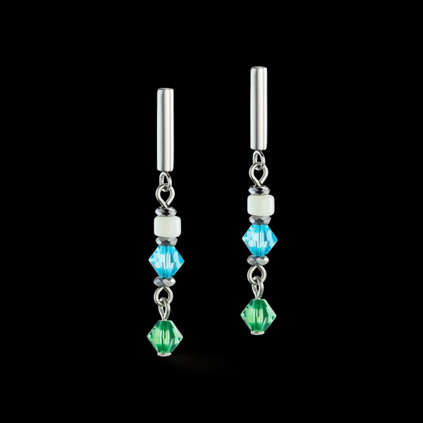 COEUR DE LION Princess Shape Mix Earrings Mint Green