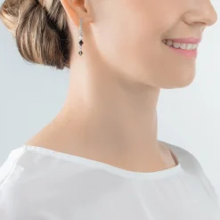 COEUR DE LION Princess Shape Mix Earrings Black-White