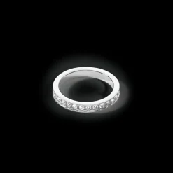 COEUR DE LION Ring Stainless Steel & Crystals Slim Silver Crystal
