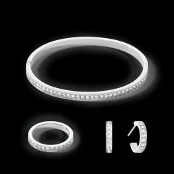 COEUR DE LION Ring Stainless Steel & Crystals Slim Silver Crystal