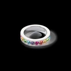 COEUR DE LION Ring Stainless Steel & Crystals Silver Multicolor