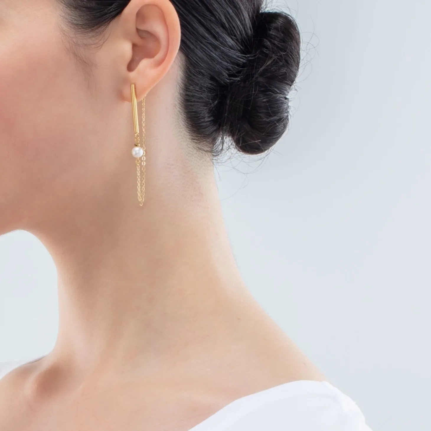 COEUR DE LION Solitaire Freshwater Pearl Earrings Gold