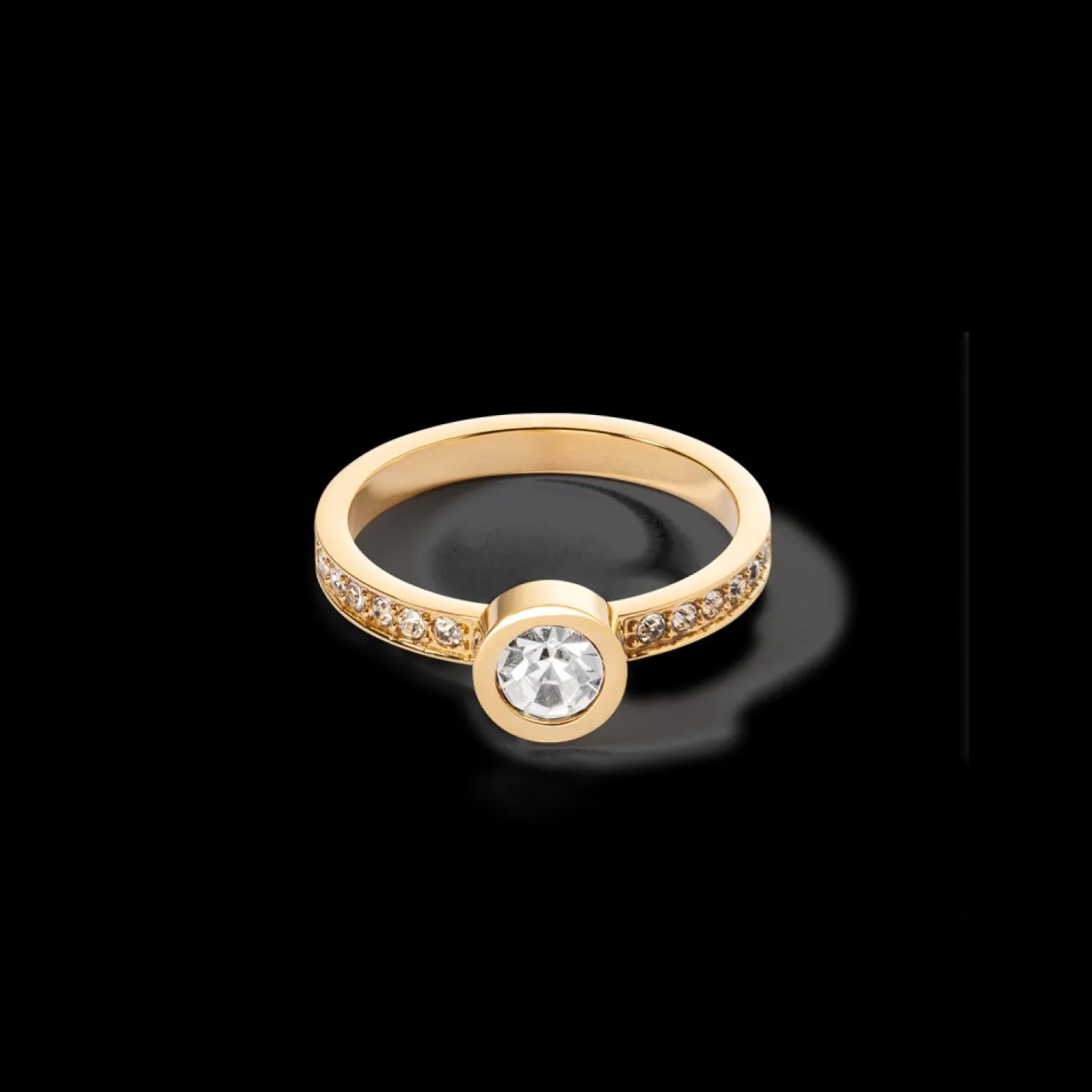 COEUR DE LION Sparkling Dots Ring Gold Crystal