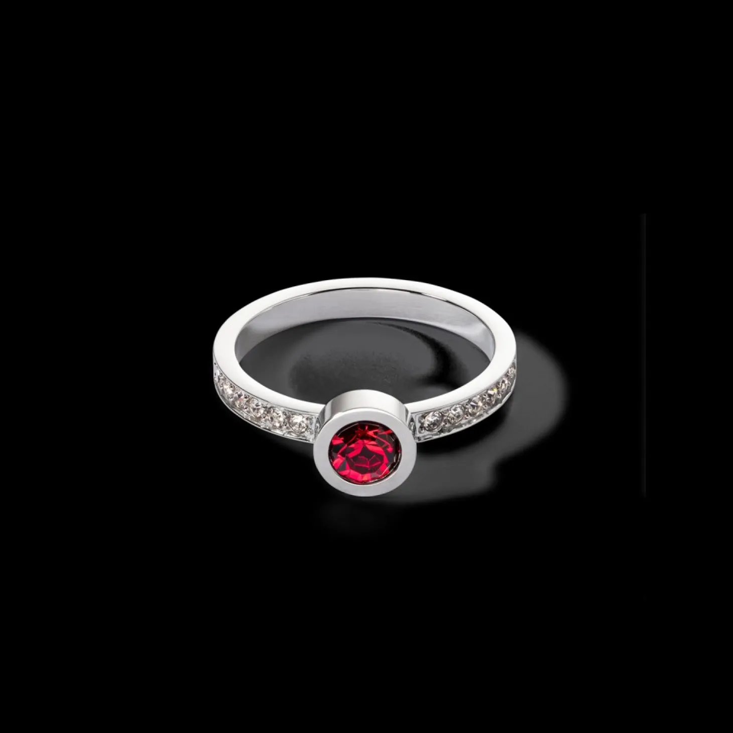 COEUR DE LION Sparkling Dots Ring Silver Red