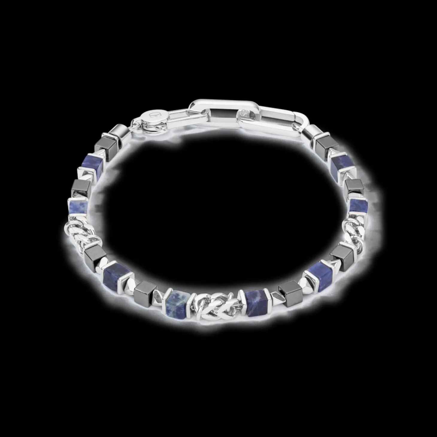 COEUR DE LION Unisex Bracelet Cubes & Chain Blue