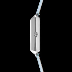 COEUR DE LION Watch Iconic Square Mother-Of-Pearl Silver Bracelet Leather Cool Blue