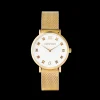COEUR DE LION Watch Round Brilliant White Milanese Stainless Steel Gold