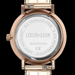 COEUR DE LION Watch Round Mocha Matt Milanese Stainless Steel Rose Gold