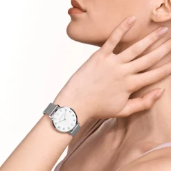 COEUR DE LION Watch Round Mother-Of-Pearl Milanaise Stainless Steel Silver