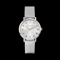COEUR DE LION Watch Round Silver Sunray Milanese Stainless Steel