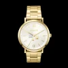 COEUR DE LION Watch Round Statement Unisex White Sunray Stainless Steel Frosted Gold