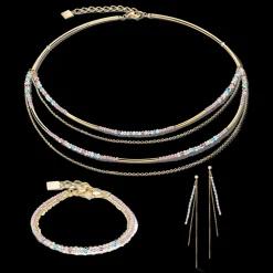 COEUR DE LION Waterfall Delicate Earrings Gold Multicolor Pastell Romantic